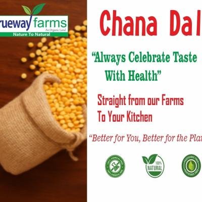 Trueway Farms Organic Chana Dal 1.85 Kg & Trueway Farms Organic Kali Masoor Sabut (black Masoor Whole) 1.85 Kg (combo Of 2)