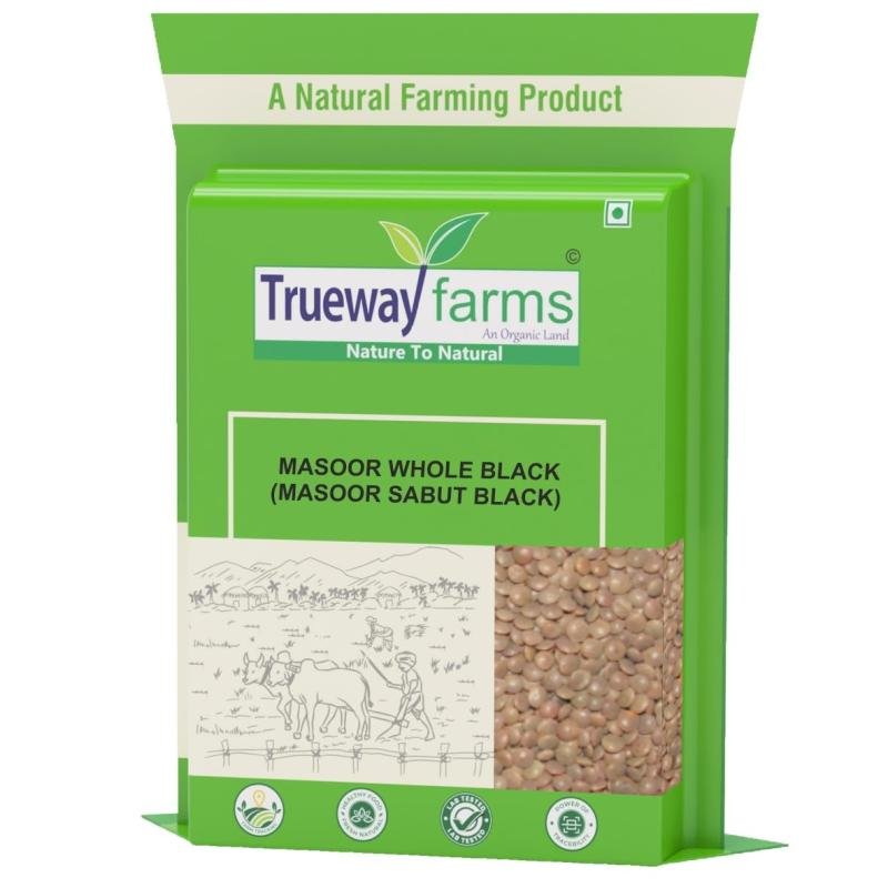 Trueway Farms Organic Chana Dal 1.85 Kg & Trueway Farms Organic Kali Masoor Sabut (black Masoor Whole) 1.85 Kg (combo Of 2)