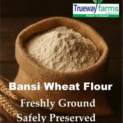 Trueway Farms Organic Bansi Wheat Flour (bansi Gehu Atta) -1.85 Kg | Stone Grounded Flour | Soft Roti Atta | High Fiber, Low Gi | Rich In Nutrients