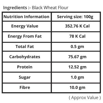 Trueway Farms Organic Black Wheat Flour (kala Gehu Atta) –5kg | Stone Grounded Flour | High Fiber, Low Gi, Low Gluten | Antioxidant Rich